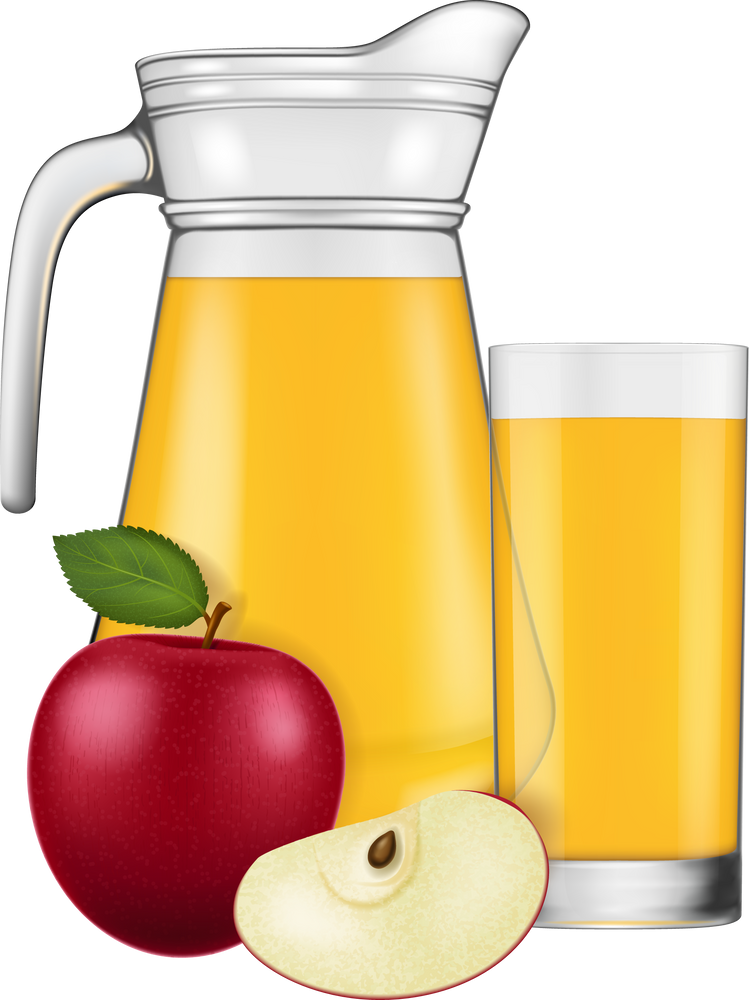 A jug of apple juice